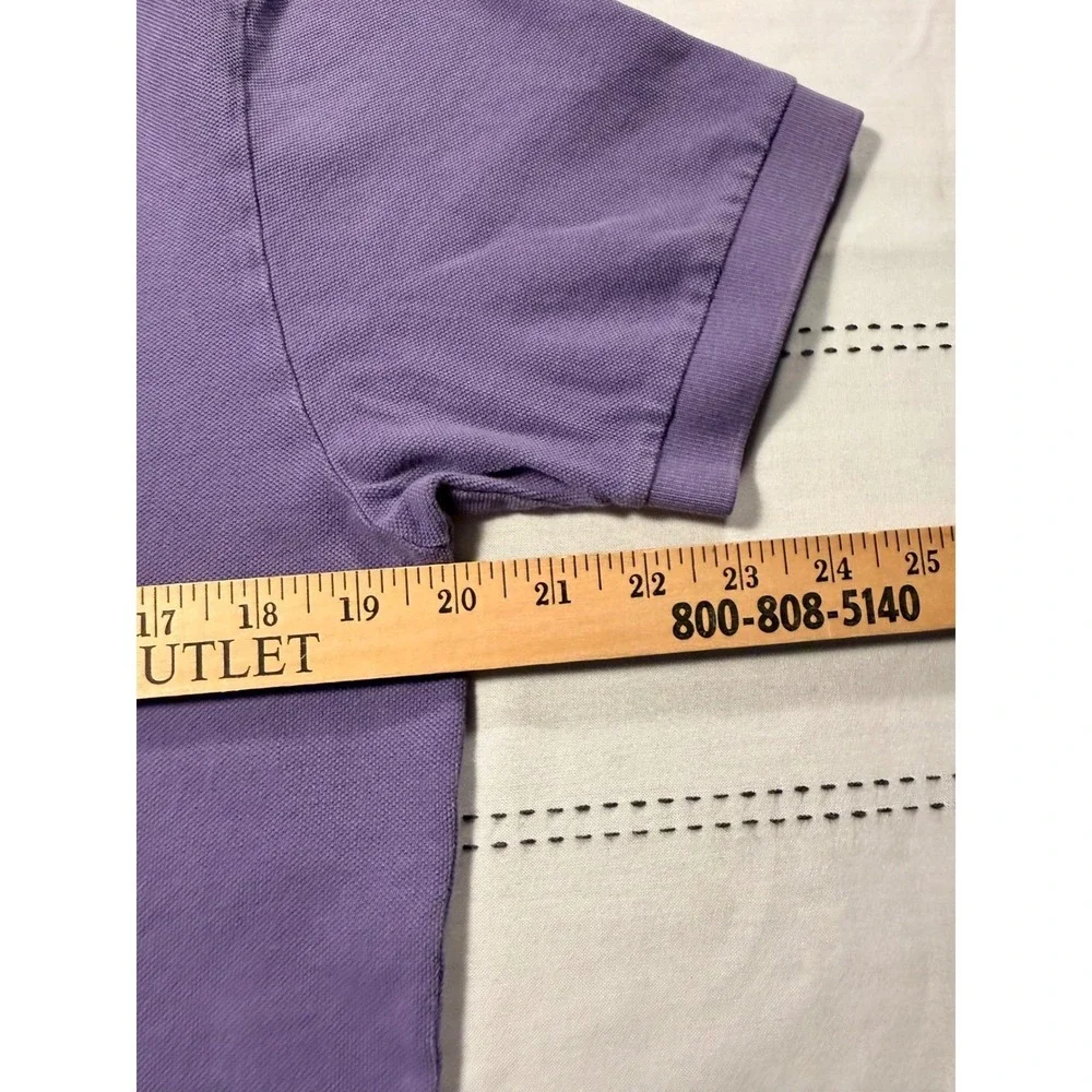 Polo Ralph Lauren Mens Purple Short Sleeve Cotton Pique Polo Shirt Size M Yellow